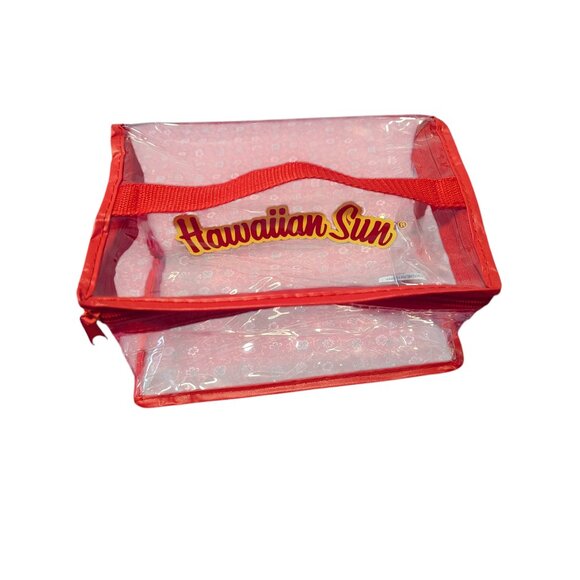 Vintage Hawaiian Sun Bag Clear Plastic Cosmetic Travel Suntan Lotion Toiletries - Picture 1 of 4